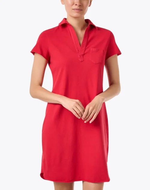 Lauren Red Cotton Polo Dress