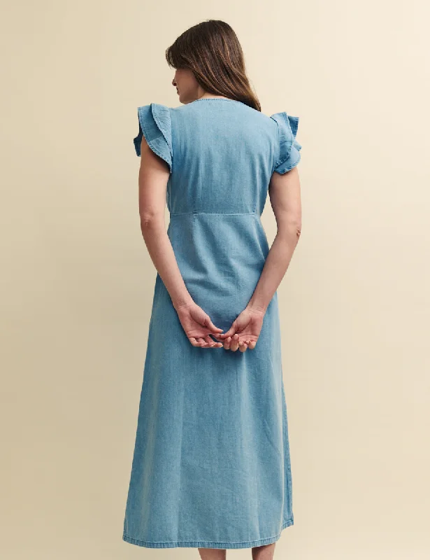 Light Wash Denim Sienna Midi Dress