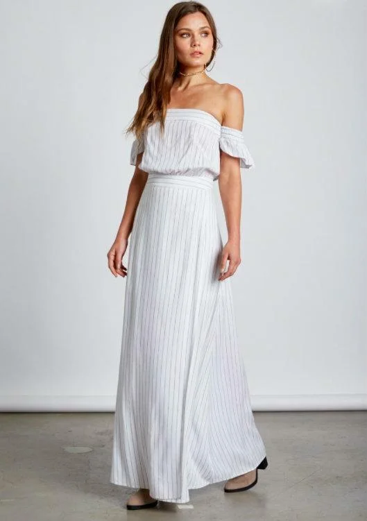 Malibu White Stripe Maxi Dress