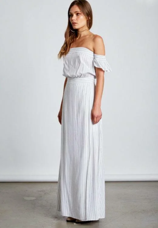 Malibu White Stripe Maxi Dress