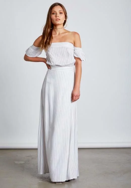 Malibu White Stripe Maxi Dress