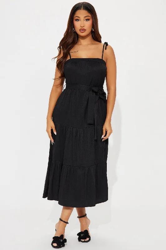 Marilynn Midi Dress - Black