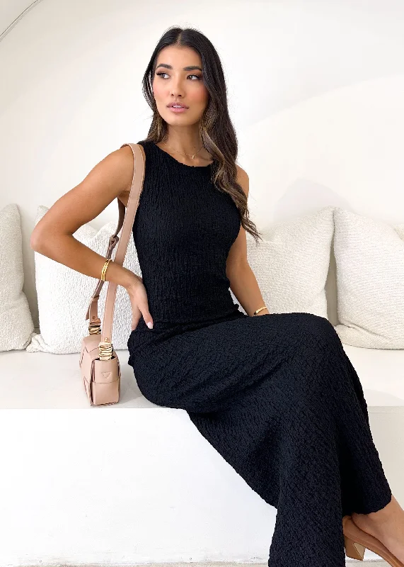 Mecroe Knit Maxi Dress - Black