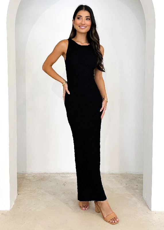 Mecroe Knit Maxi Dress - Black