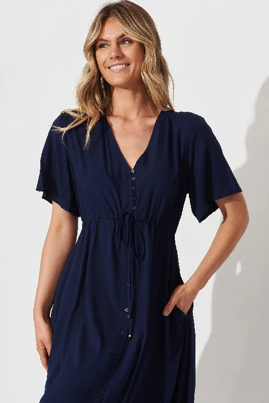 Melody Midi Dress In Navy