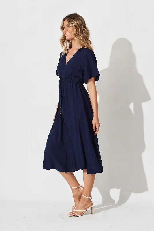 Melody Midi Dress In Navy