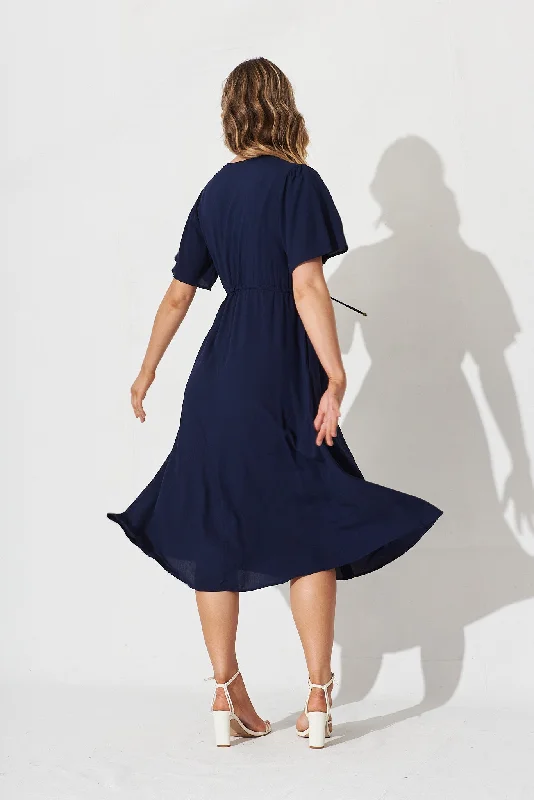 Melody Midi Dress In Navy