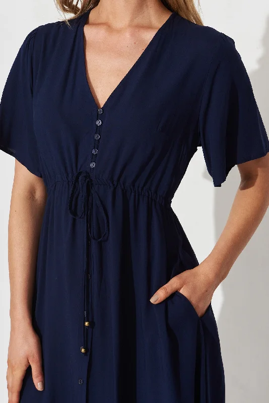 Melody Midi Dress In Navy