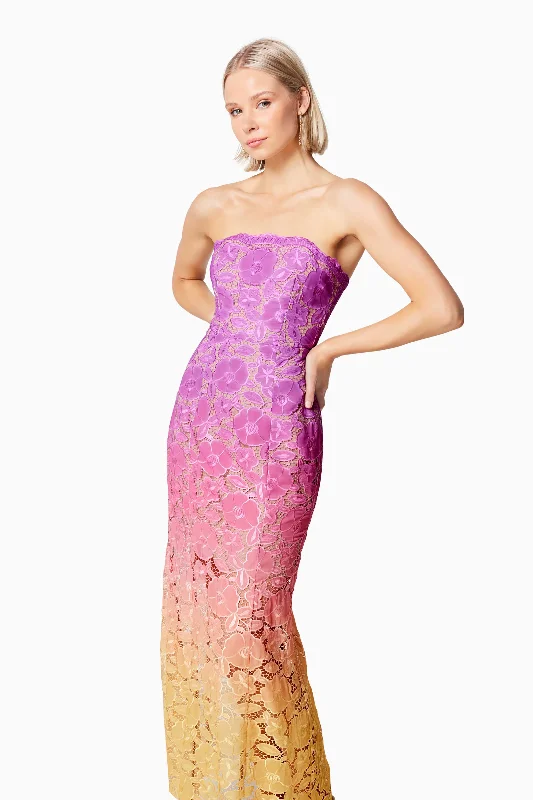 Mesmerizing Ombre Lace Maxi Dress In Purple