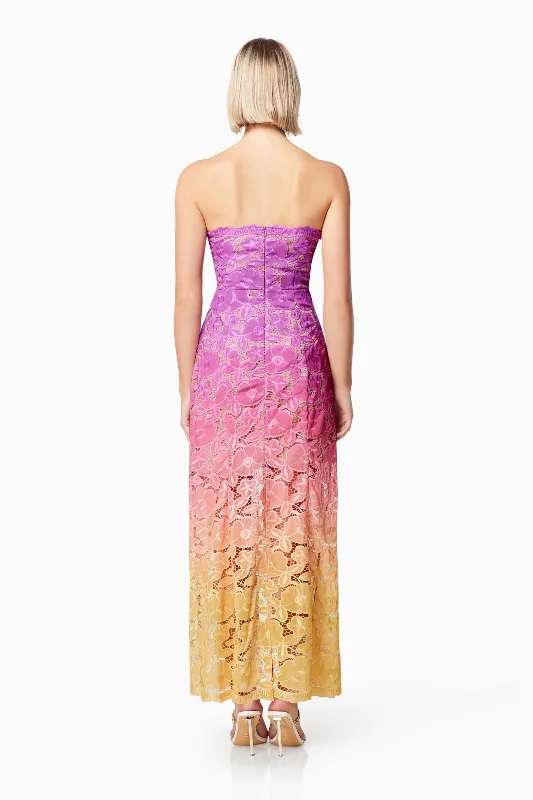 Mesmerizing Ombre Lace Maxi Dress In Purple