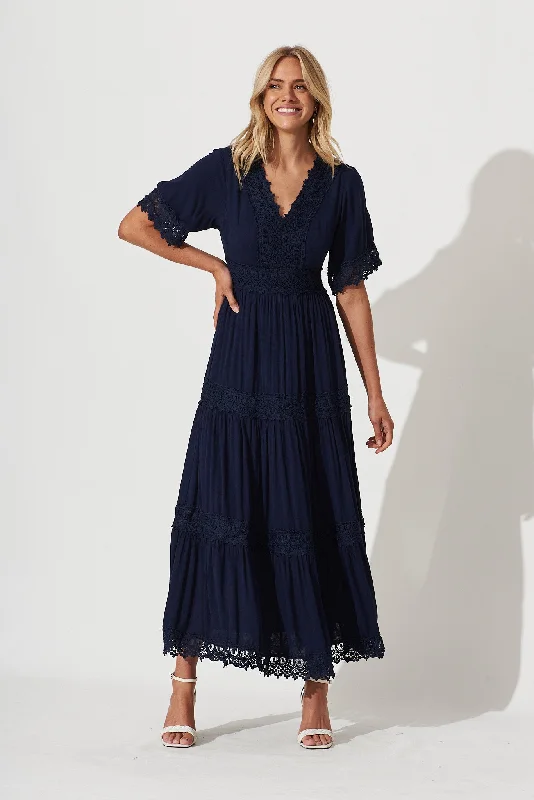 Mona Maxi Dress In Navy