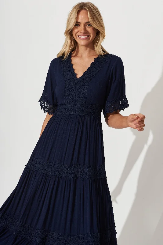 Mona Maxi Dress In Navy