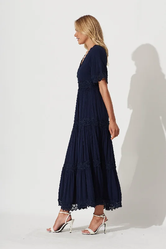 Mona Maxi Dress In Navy