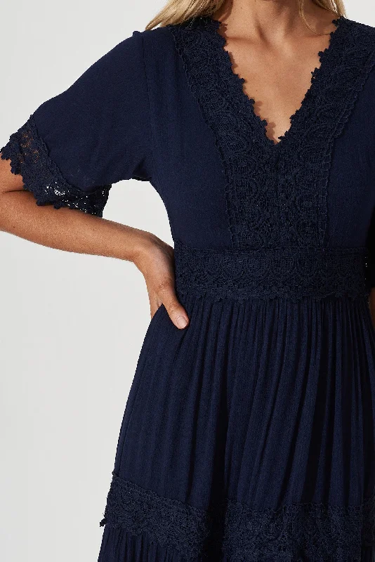 Mona Maxi Dress In Navy