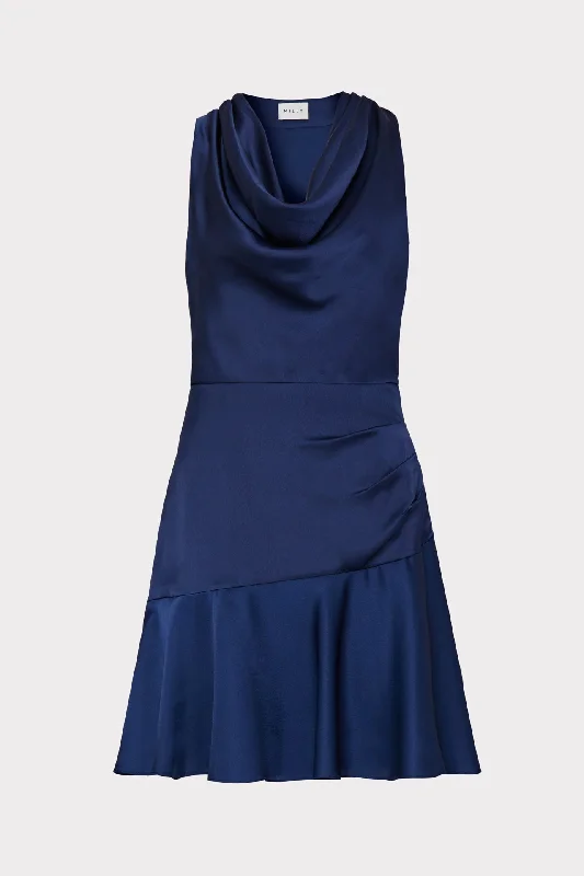 Nia Satin Cowl Dress