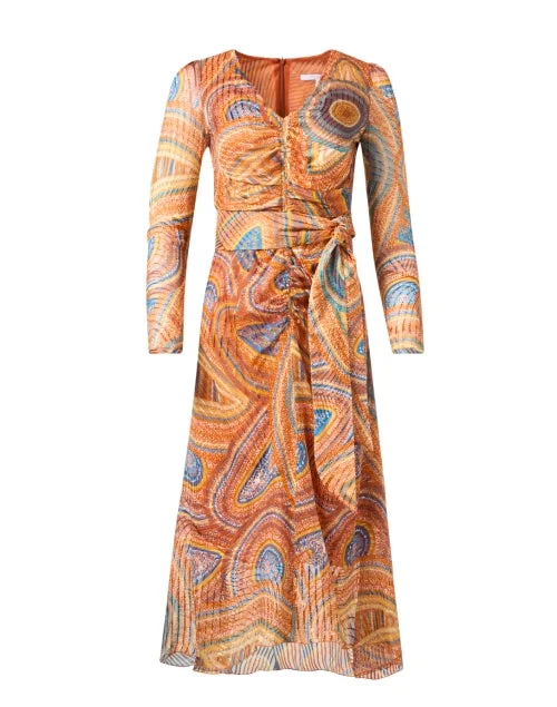 Orange Multi Print Dress