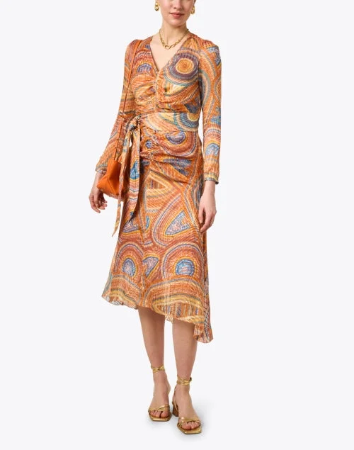 Orange Multi Print Dress