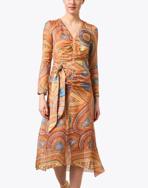 Orange Multi Print Dress