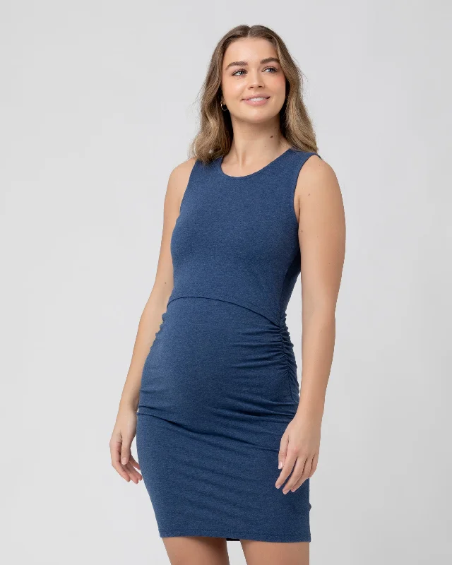 Organic Nursing Tank Dress  Denim Marle