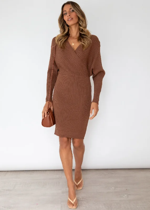 Perri Knit Dress - Chocolate