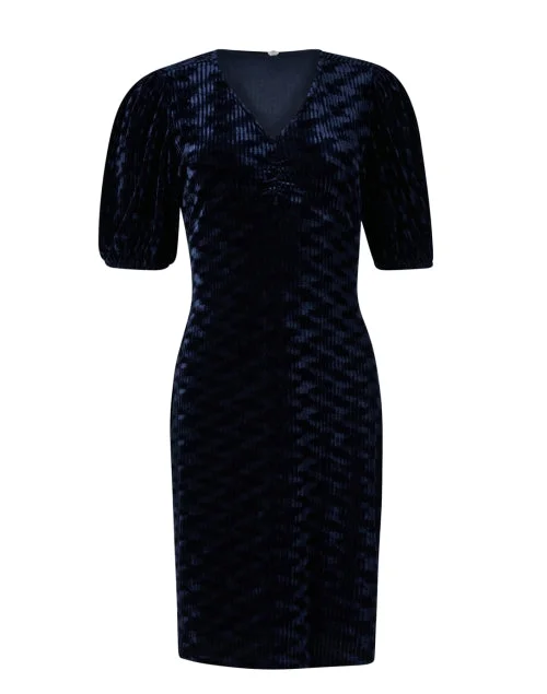 Phoebe Blue Velvet Dress