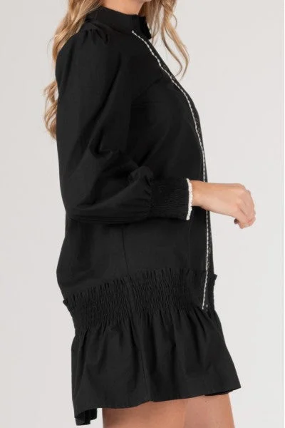 Poplin Black Dress