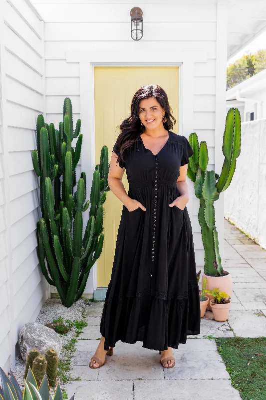 Louisa Black Maxi Dress