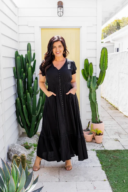 Louisa Black Maxi Dress