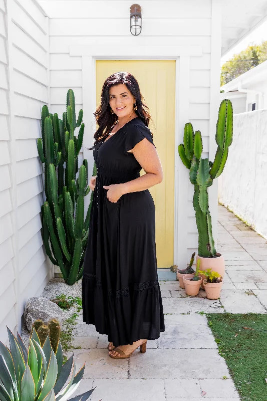 Louisa Black Maxi Dress