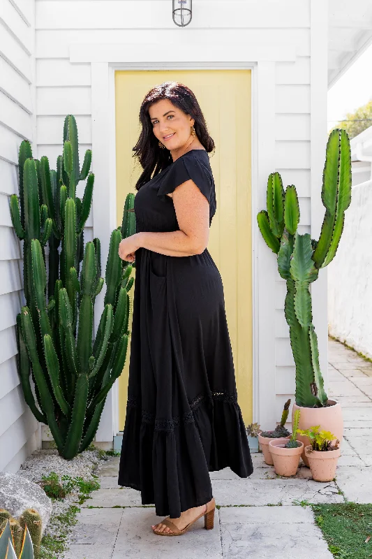 Louisa Black Maxi Dress