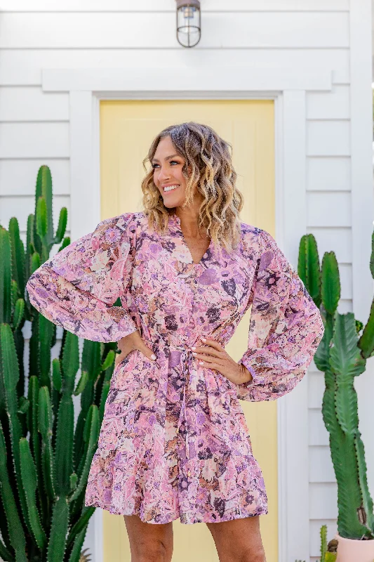 Ruby Floral Dress in Pink