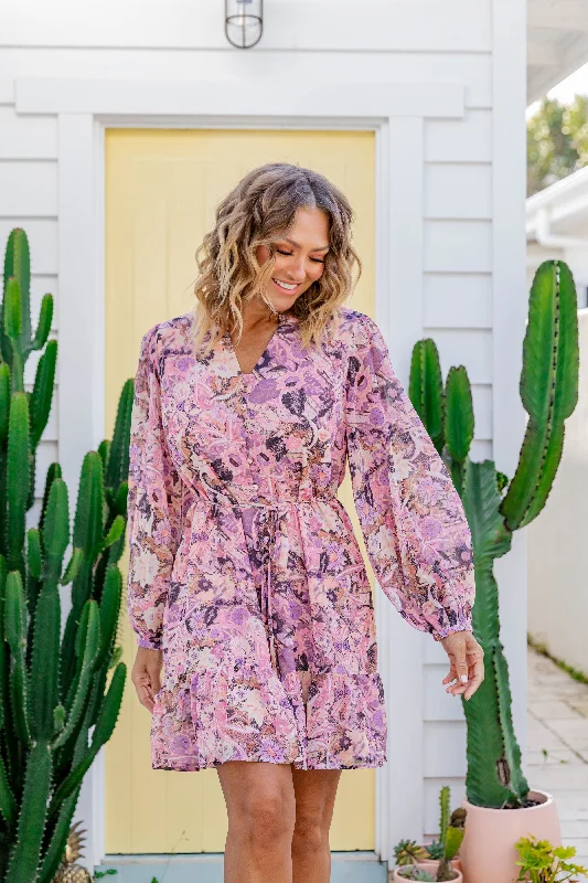 Ruby Floral Dress in Pink