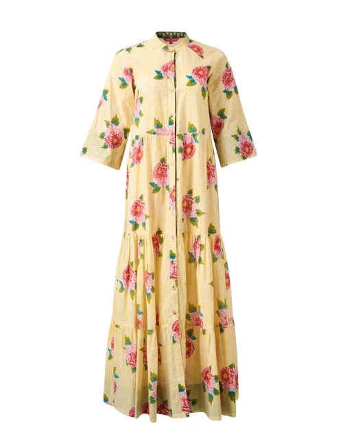 Rambagh Yellow Print Cotton Dress