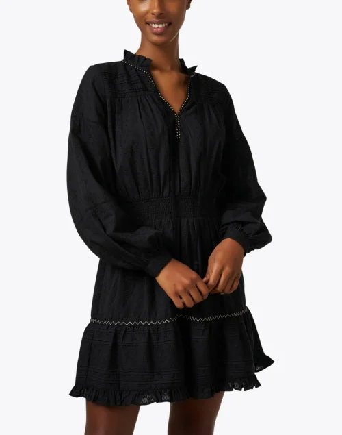 Rayne Black Embroidered Cotton Dress