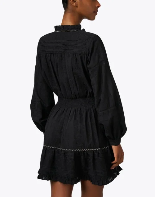 Rayne Black Embroidered Cotton Dress