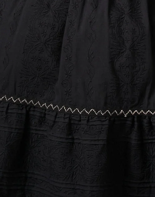 Rayne Black Embroidered Cotton Dress