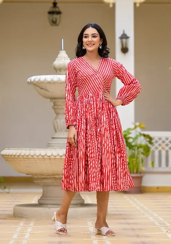 Red Candy Stripes Maxi Dress