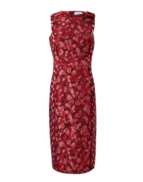 Red Multi Jacquard Dress