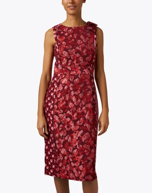 Red Multi Jacquard Dress