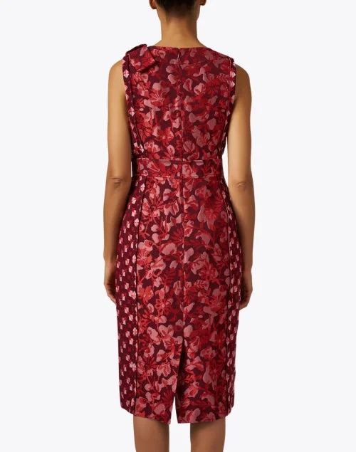 Red Multi Jacquard Dress