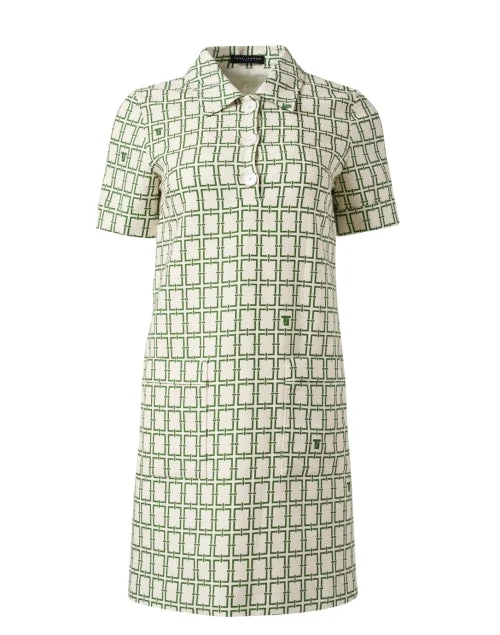 Romarin Green Geometric Print Dress