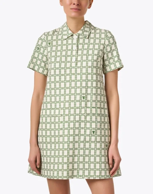 Romarin Green Geometric Print Dress