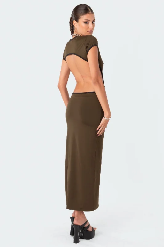 Daniela Cut-Out Open Back Maxi Dress