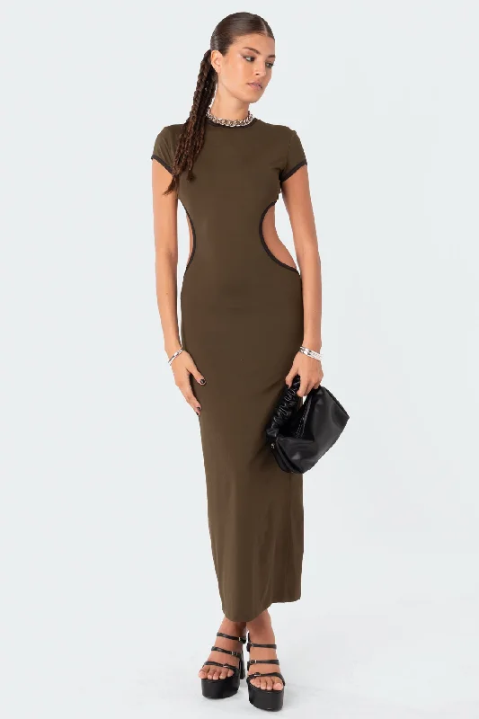 Daniela Cut-Out Open Back Maxi Dress