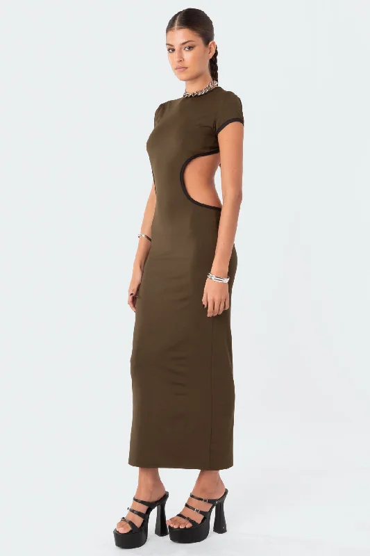 Daniela Cut-Out Open Back Maxi Dress