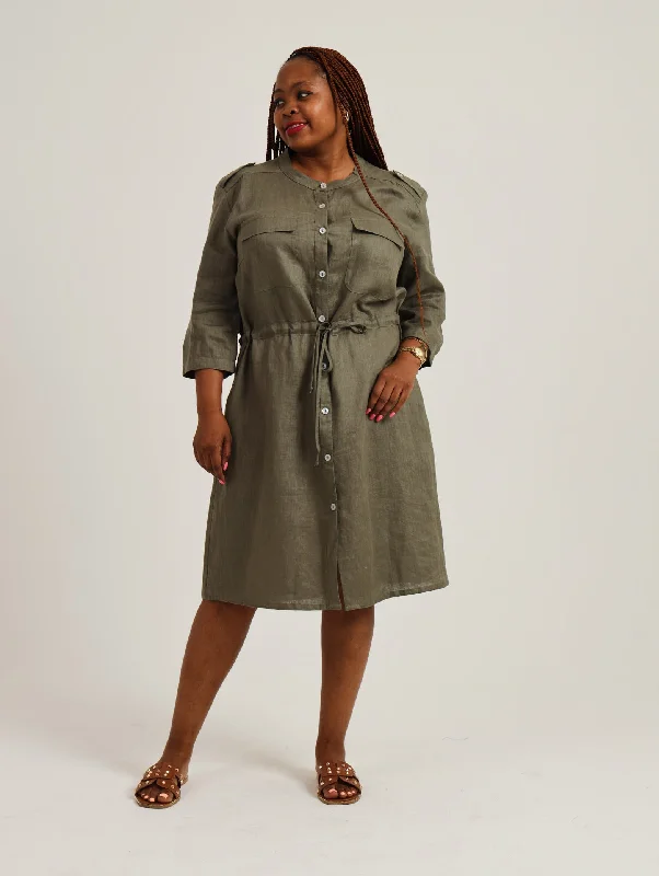 Sabi Dress- Army Green