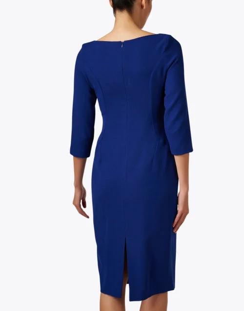 Serena Blue Wool Crepe Dress