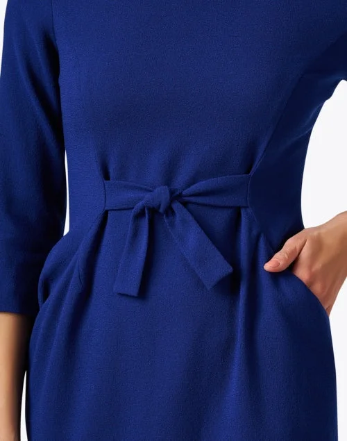 Serena Blue Wool Crepe Dress