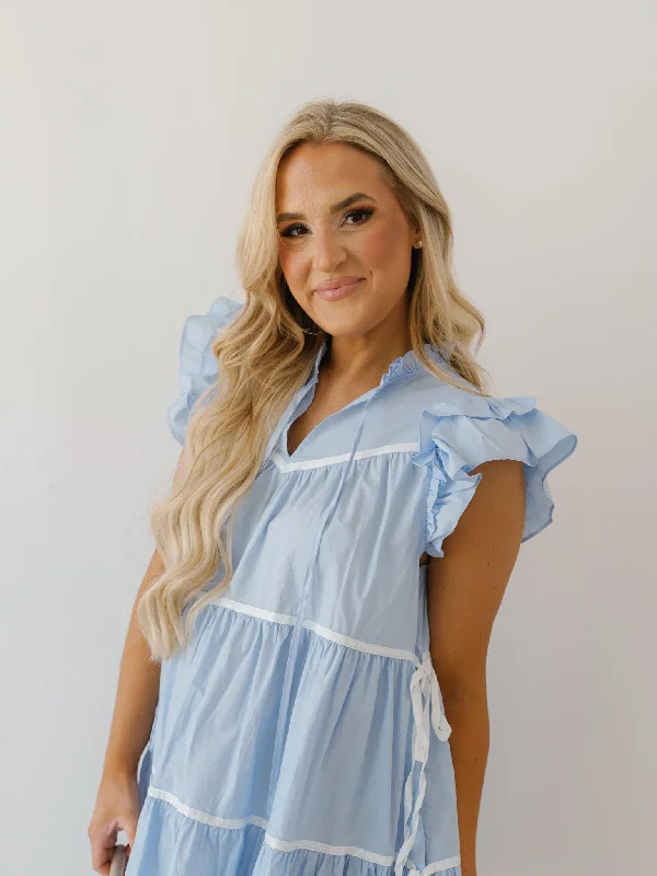 Serenity Sleeveless Mini Dress - Blue