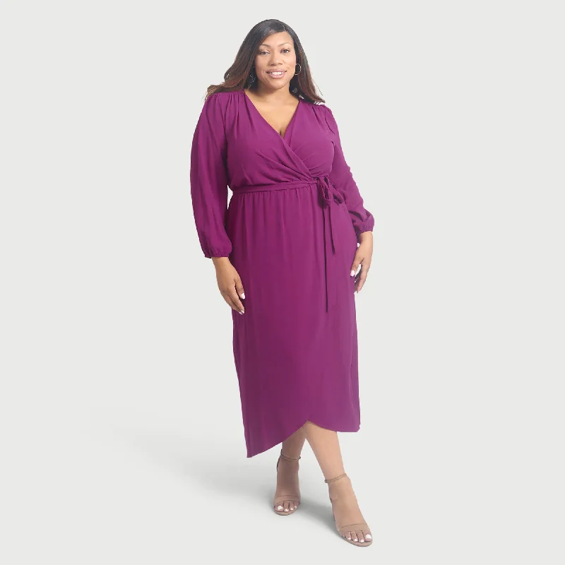 Shannon Magenta Maxi Wrap Dress